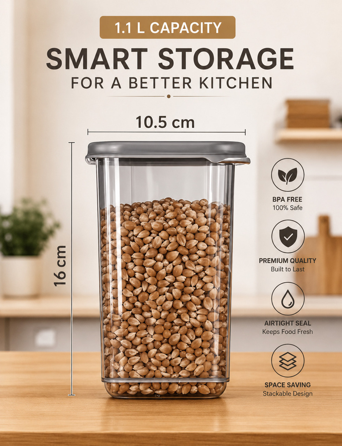 Image of DXDT 6 Compartments PLASTIC Food Coantainer Organizer Box 1100ml
