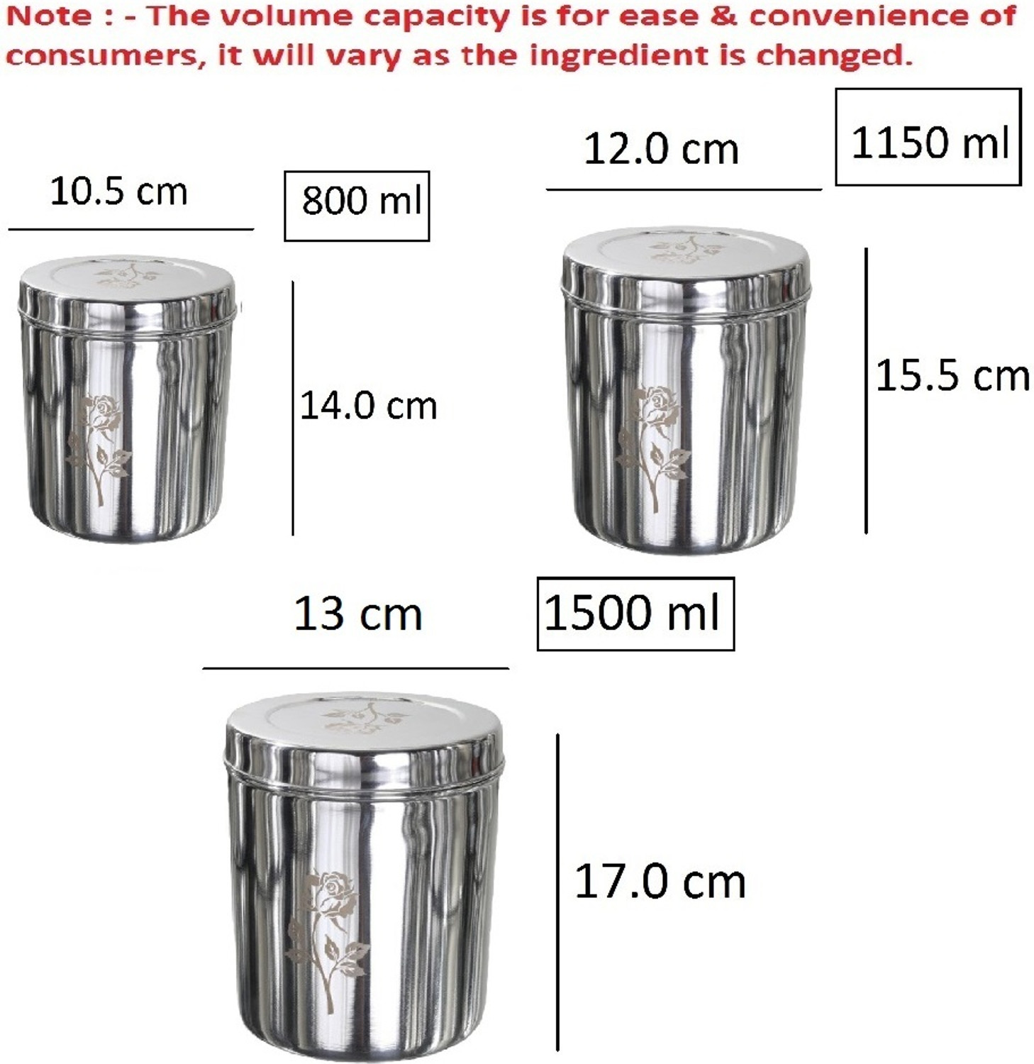 Image of Milimercury Aluminium Grocery Container - 800 ml, 1150 ml, 1500 ml