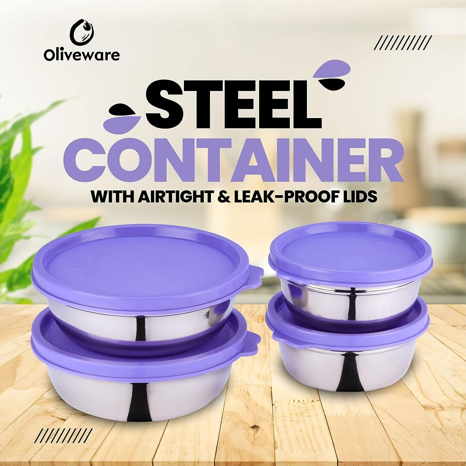 Image of Oliveware Steel Utility Container - 1400 ml