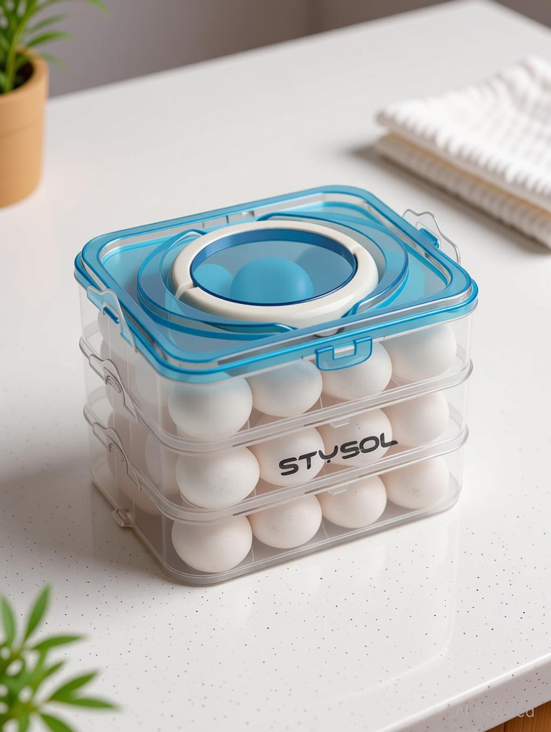 Image of Stysol Plastic Egg Container - 3 dozen