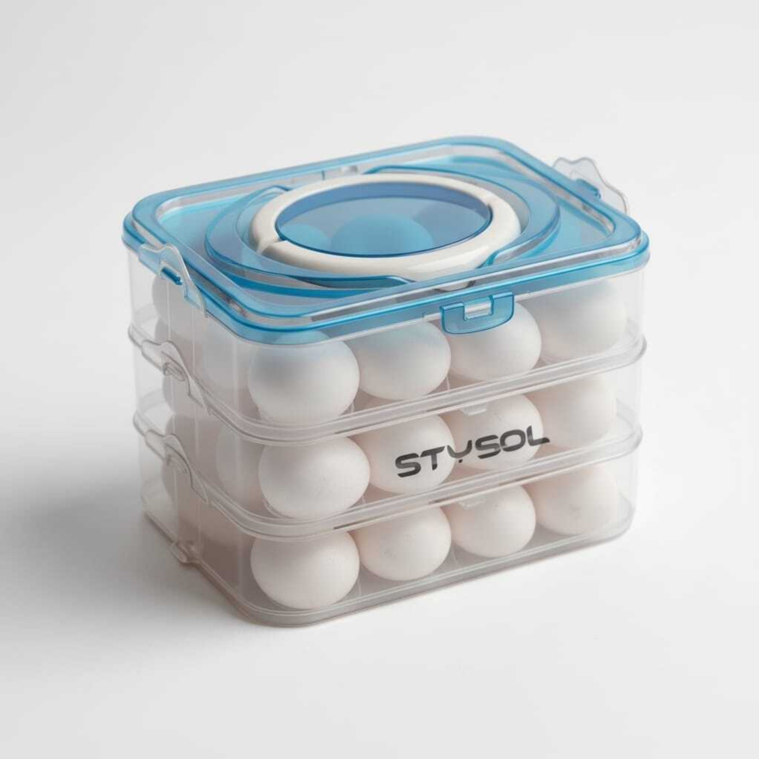 Image of Stysol Plastic Egg Container - 3 dozen