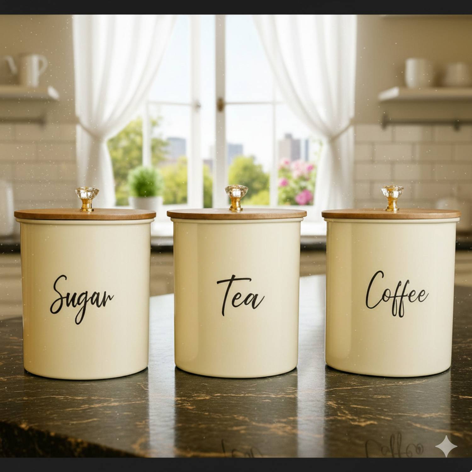 hchubb Stainless Steel Tea Coffee & Sugar Container  - 1 L
