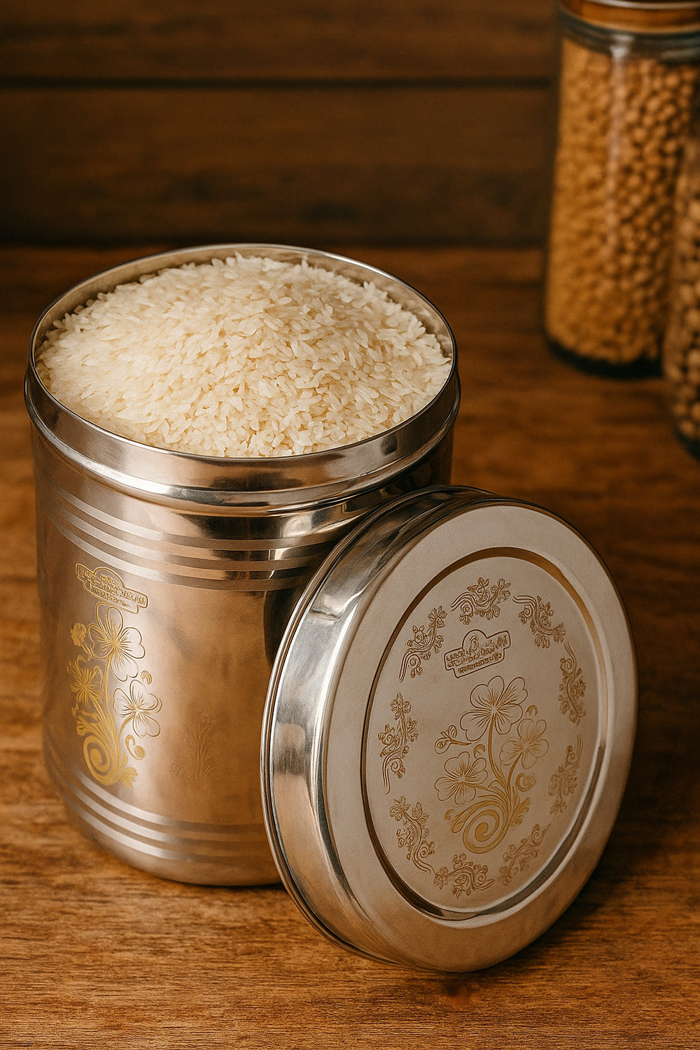 Image of Narayani Enterprises Stainless Steel Grocery Container - 5 kg
