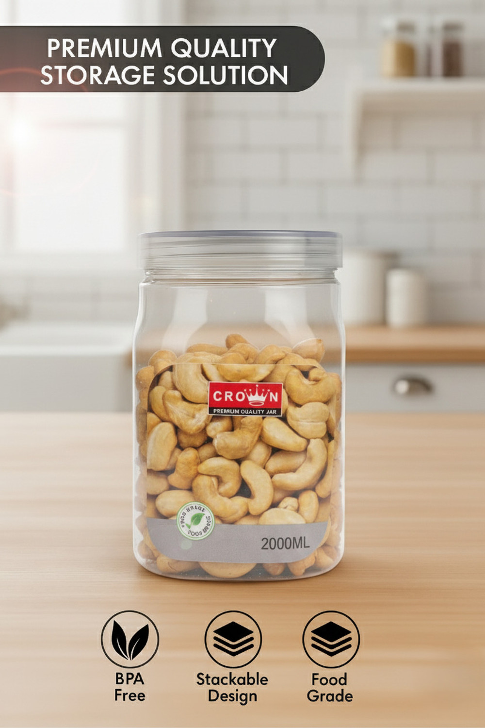 Image of CROWN Plastic Fridge Container - 2000 ml