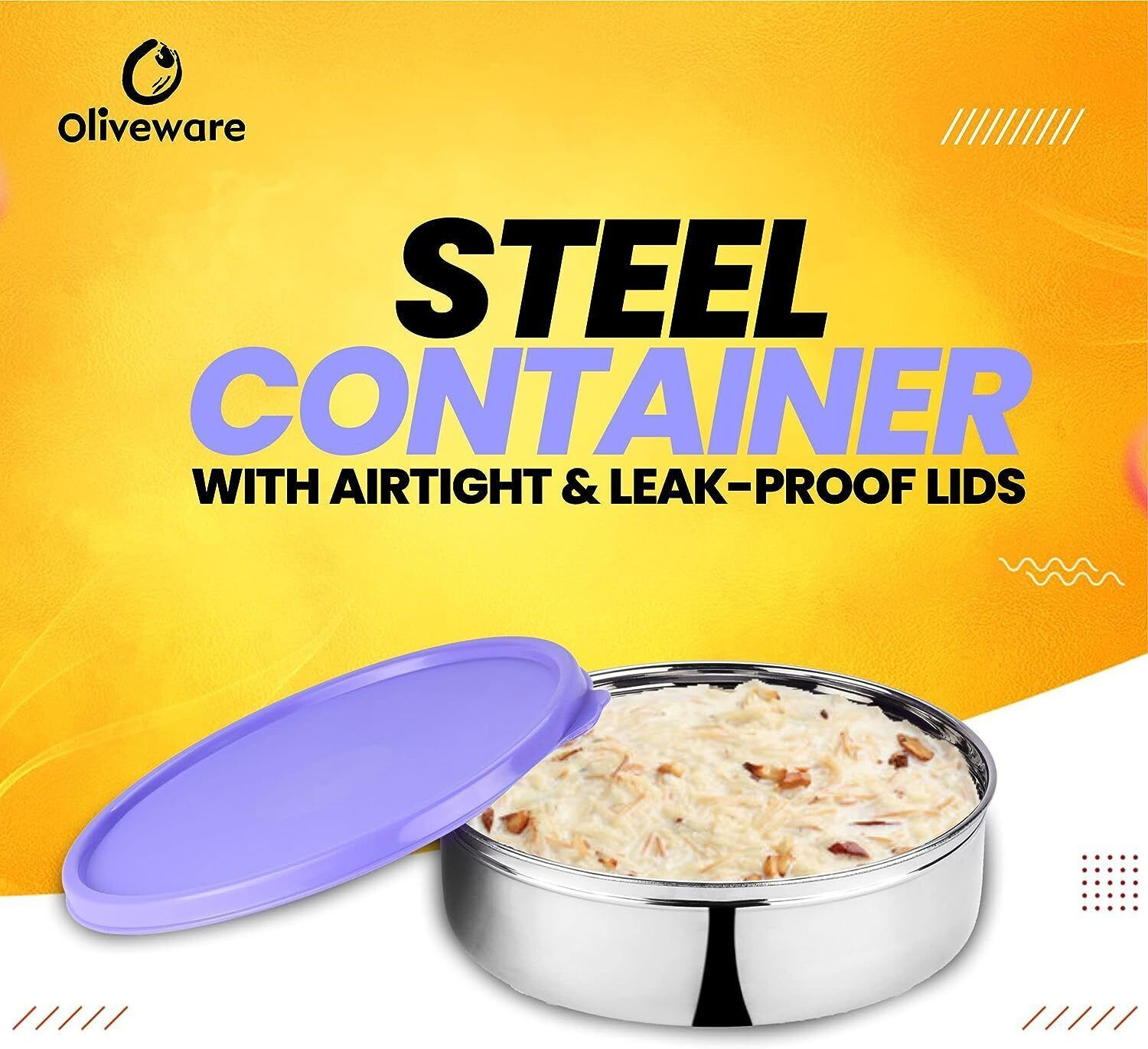 Image of Oliveware Steel Utility Container - 1000 ml