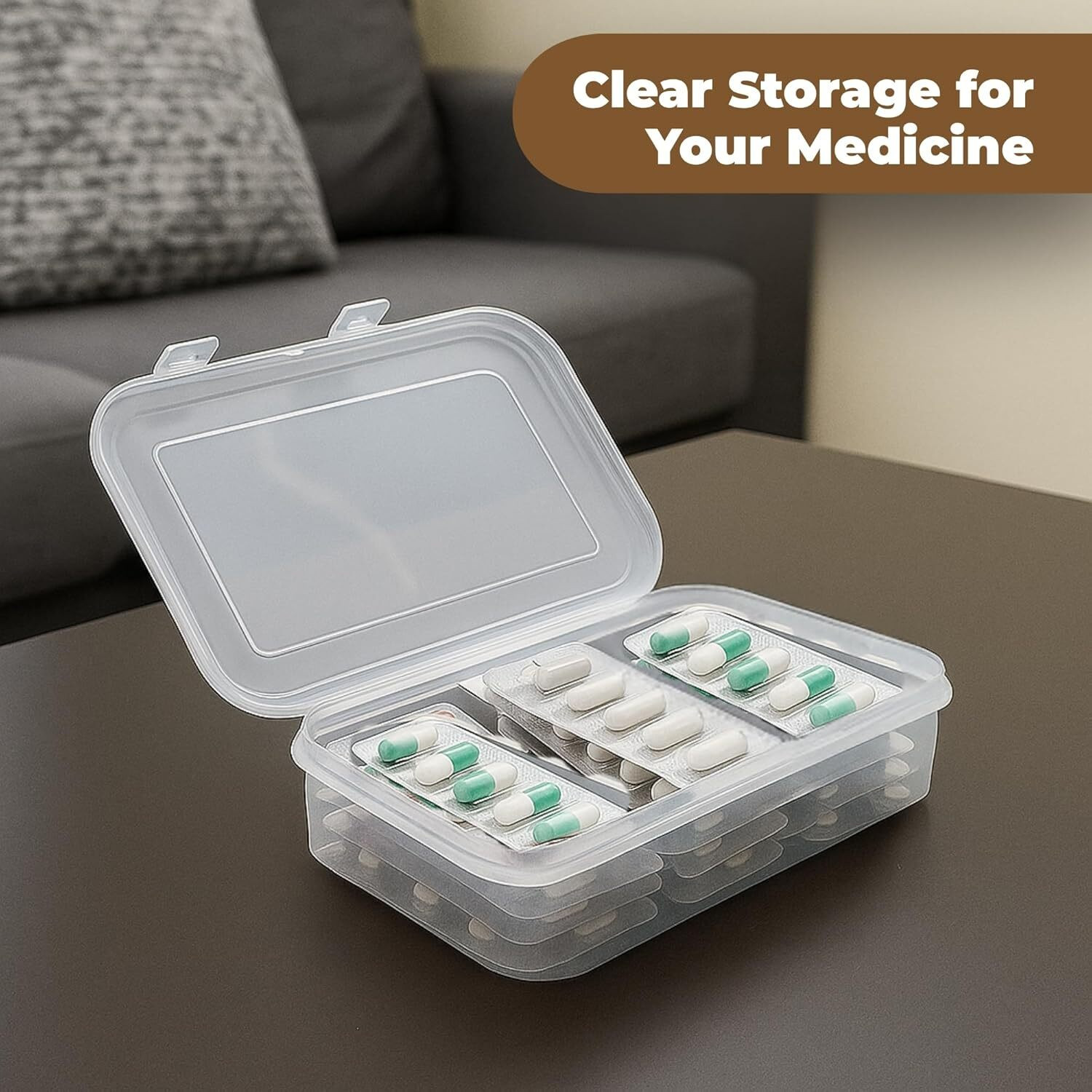 Image of Eos 600 ML Clear Plastic Storage Box 12 PC - BPA-Free, Pantry & Fridge Organization Storage Box (White)