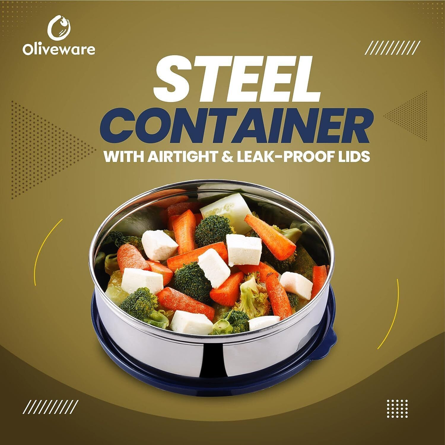 Image of Oliveware Steel Utility Container - 1000 ml