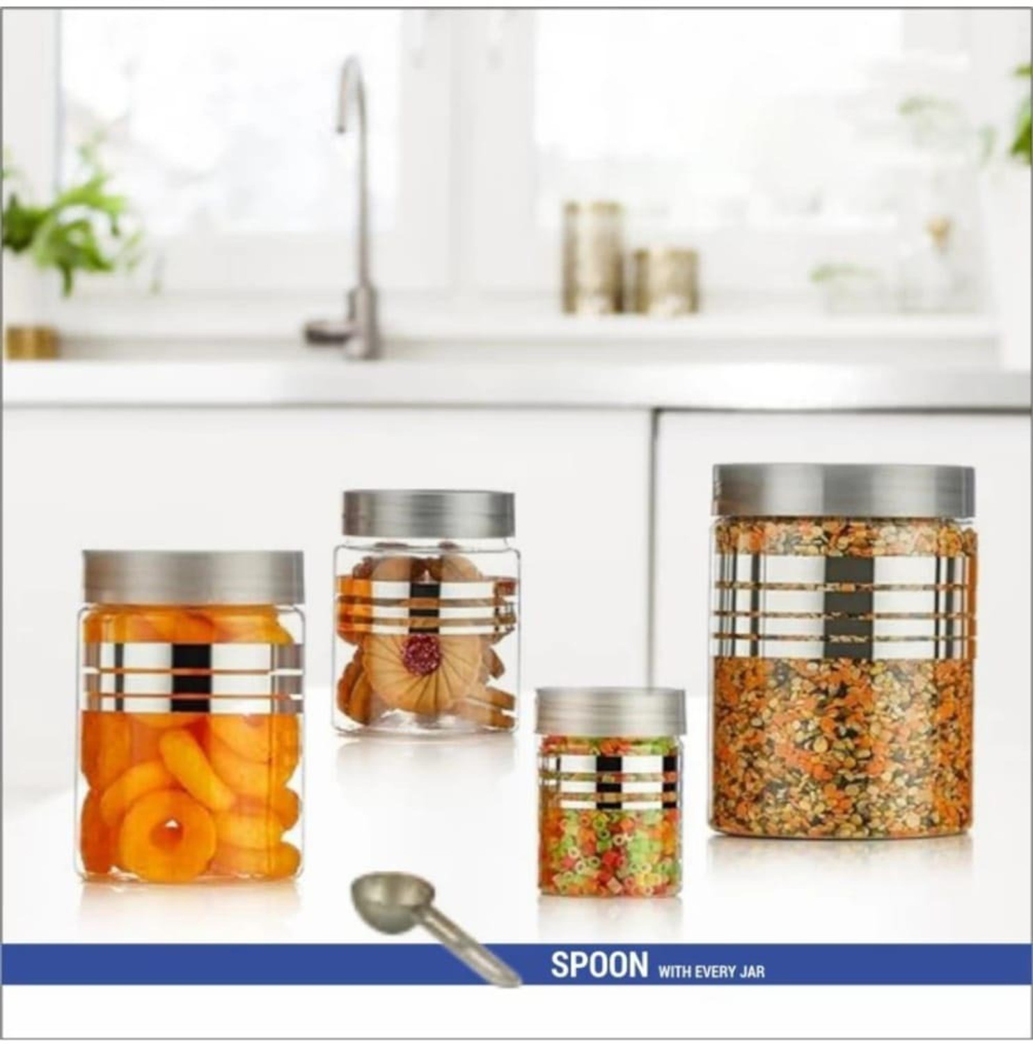 Image of KICHSTORE Plastic Grocery Container - 1200 ml, 650 ml, 350 ml, 250 ml