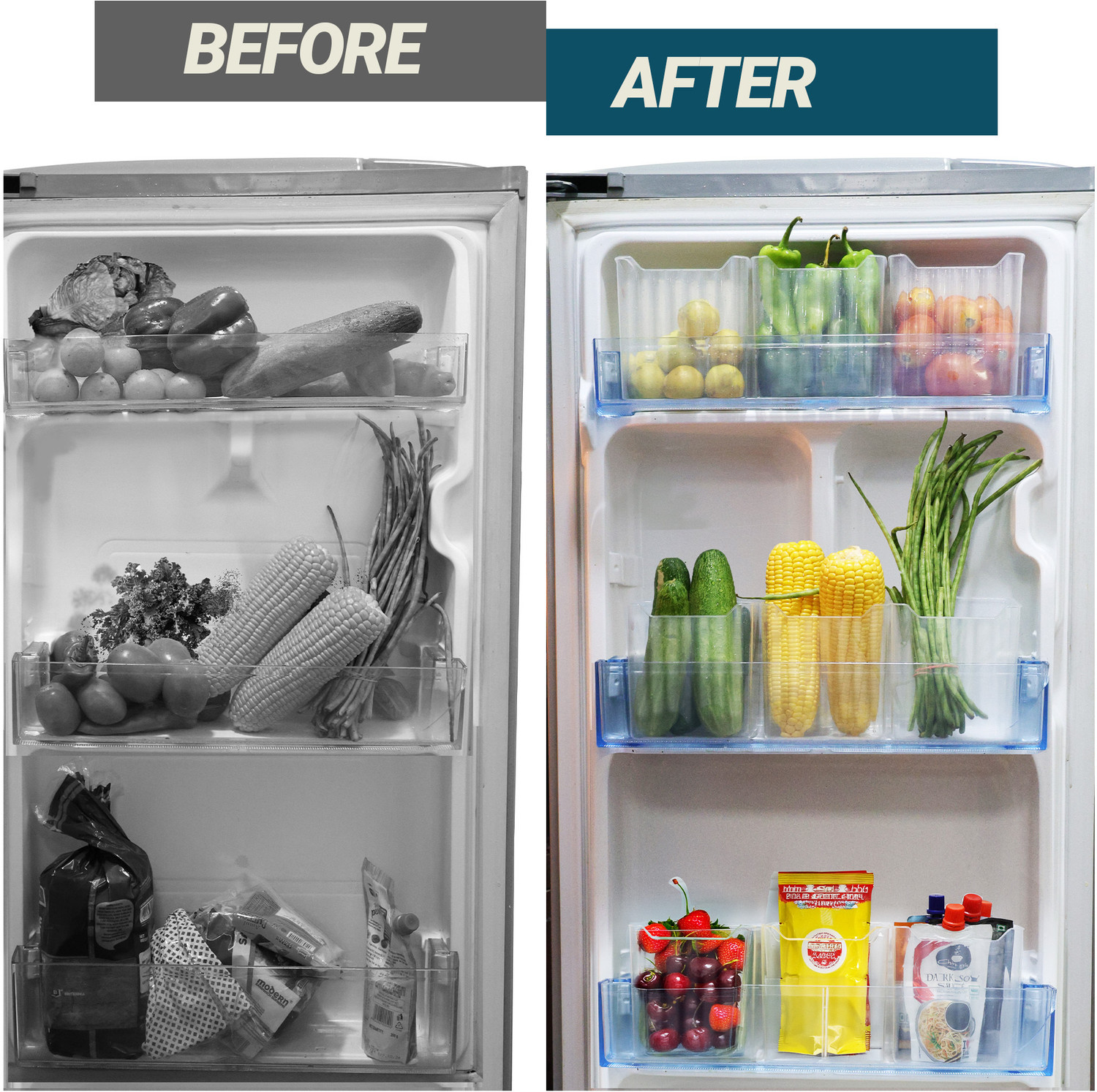 Image of MILTON Plastic Fridge Container - 1100 ml (Pack of 6, Clear)