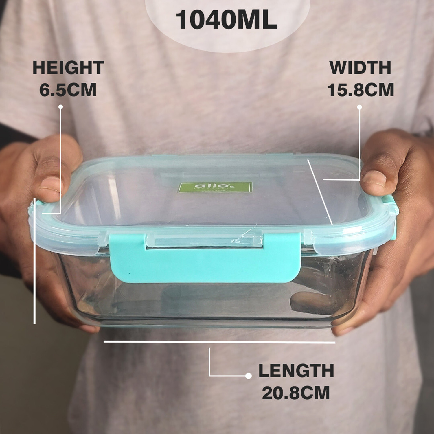 Image of Allo Glass Fridge Container - 1040 ml