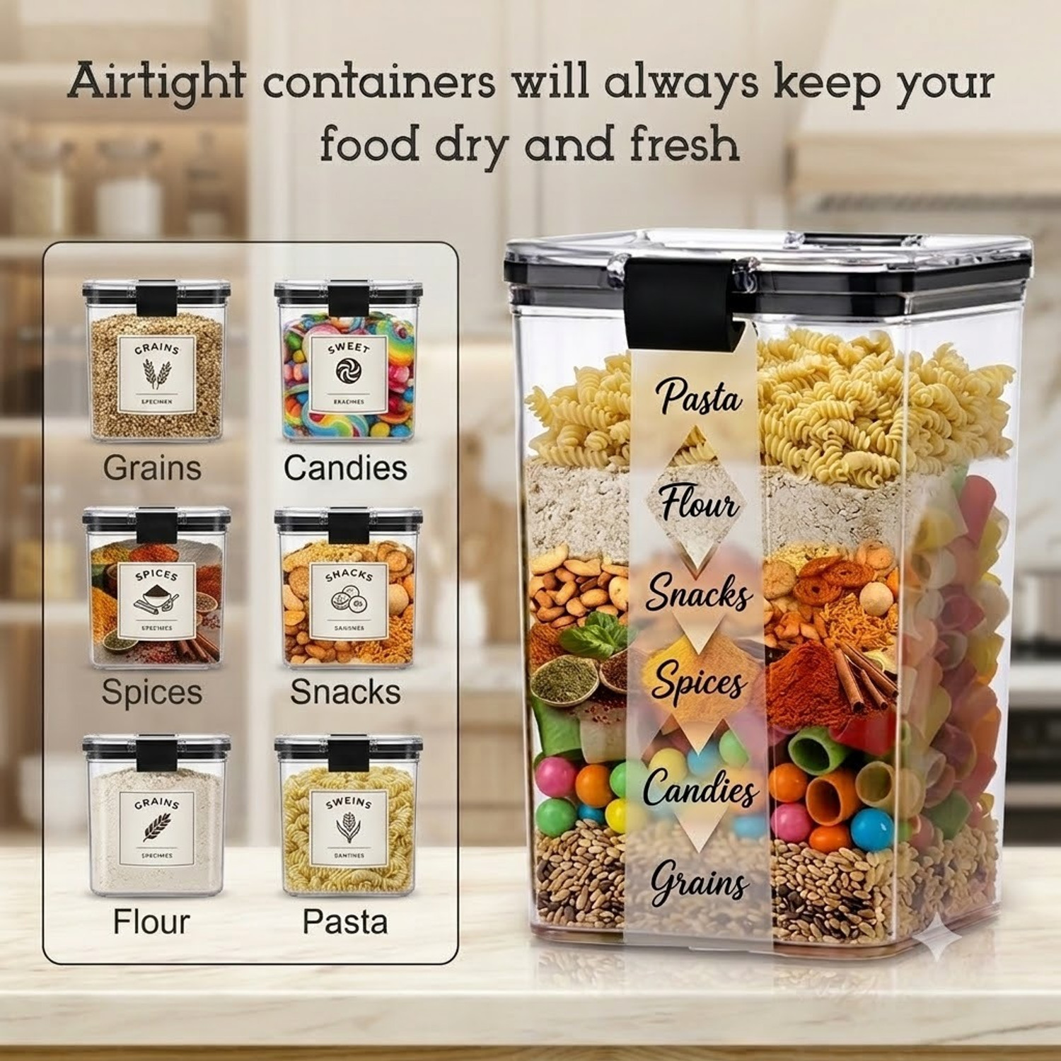 Image of ORVYNLIVING Plastic Grocery Container - 1200 ml
