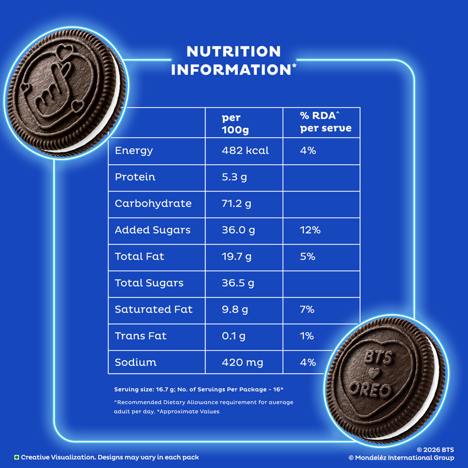 Image of Cadbury Oreo Chocolate Flavour Cream Sandwich Biscuit