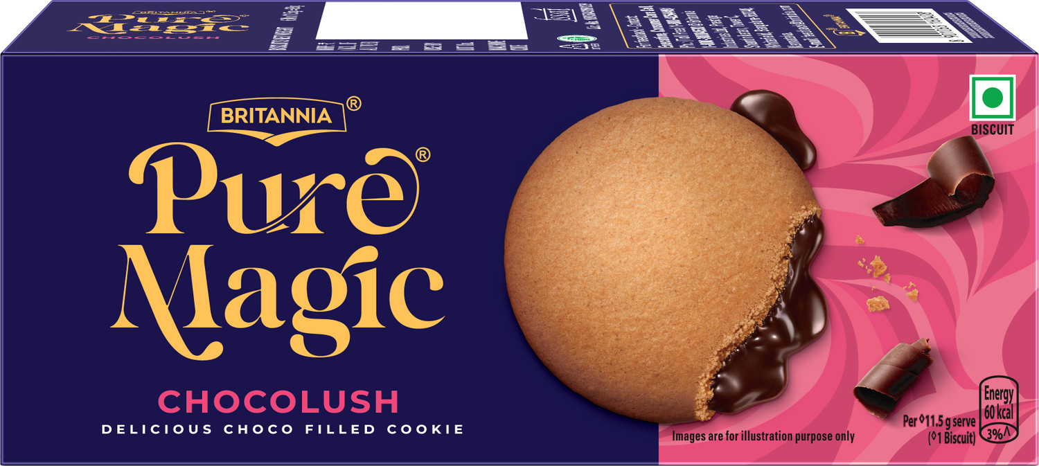 Image of BRITANNIA Pure Magic Chocolush Biscuits Cream Filled Biscuit