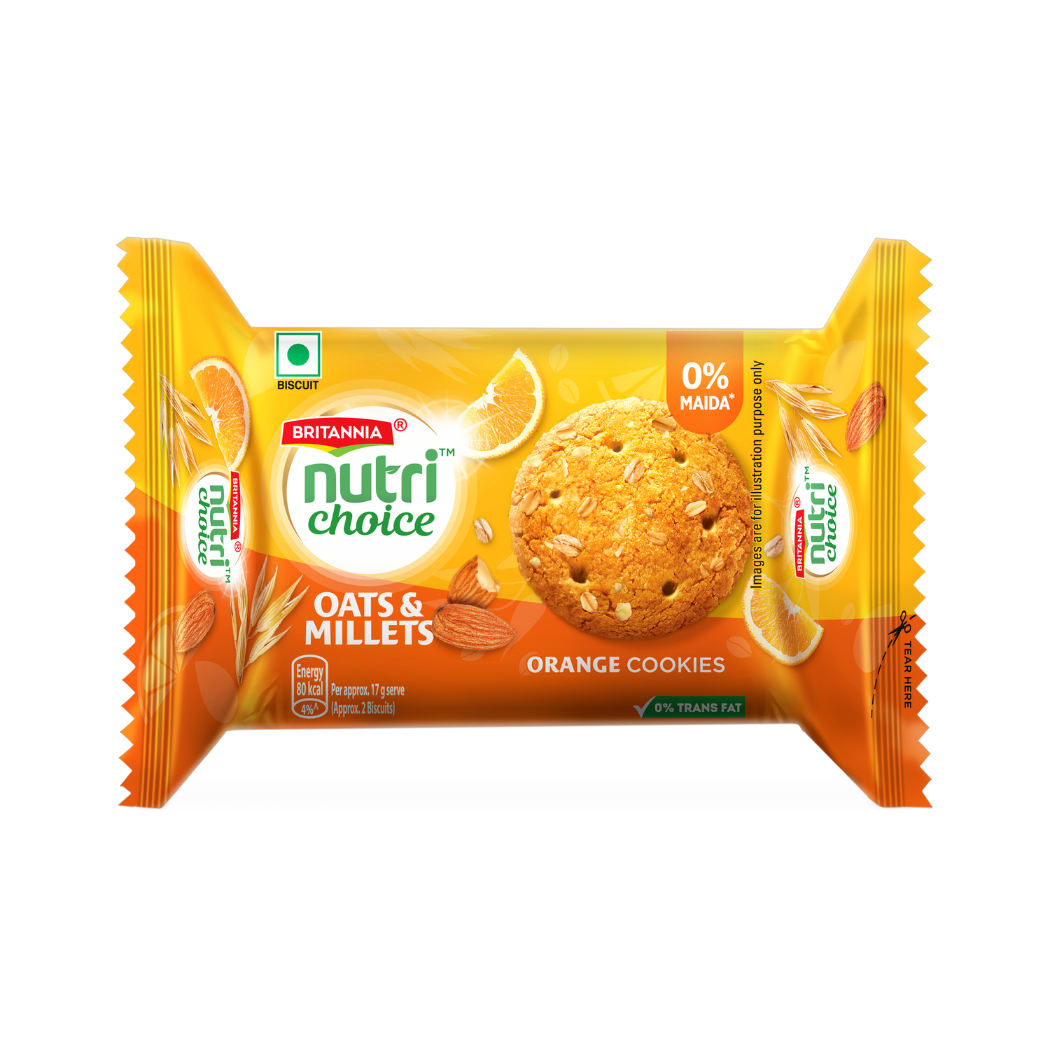 BRITANNIA Nutrichoice Oats Orange & Almond Cookies