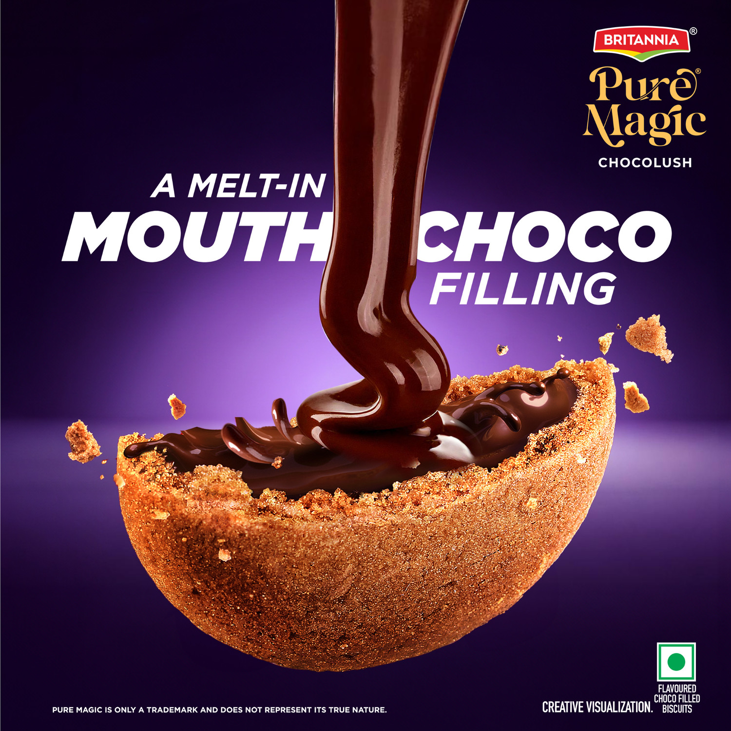 Image of BRITANNIA Pure Magic Chocolush Biscuits Cream Filled Biscuit
