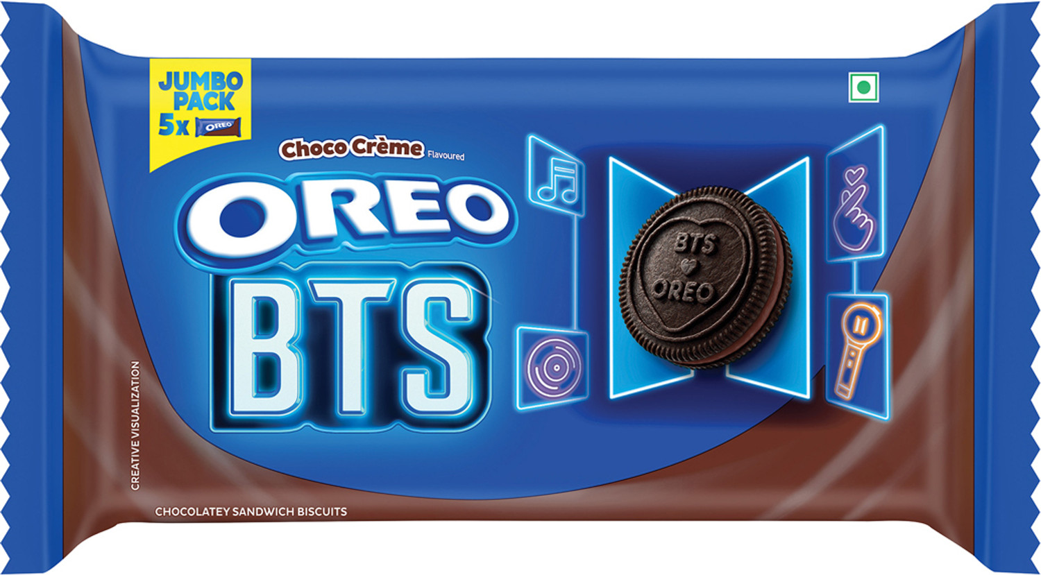 Image of Cadbury Oreo Chocolate Flavour Cream Sandwich Biscuit