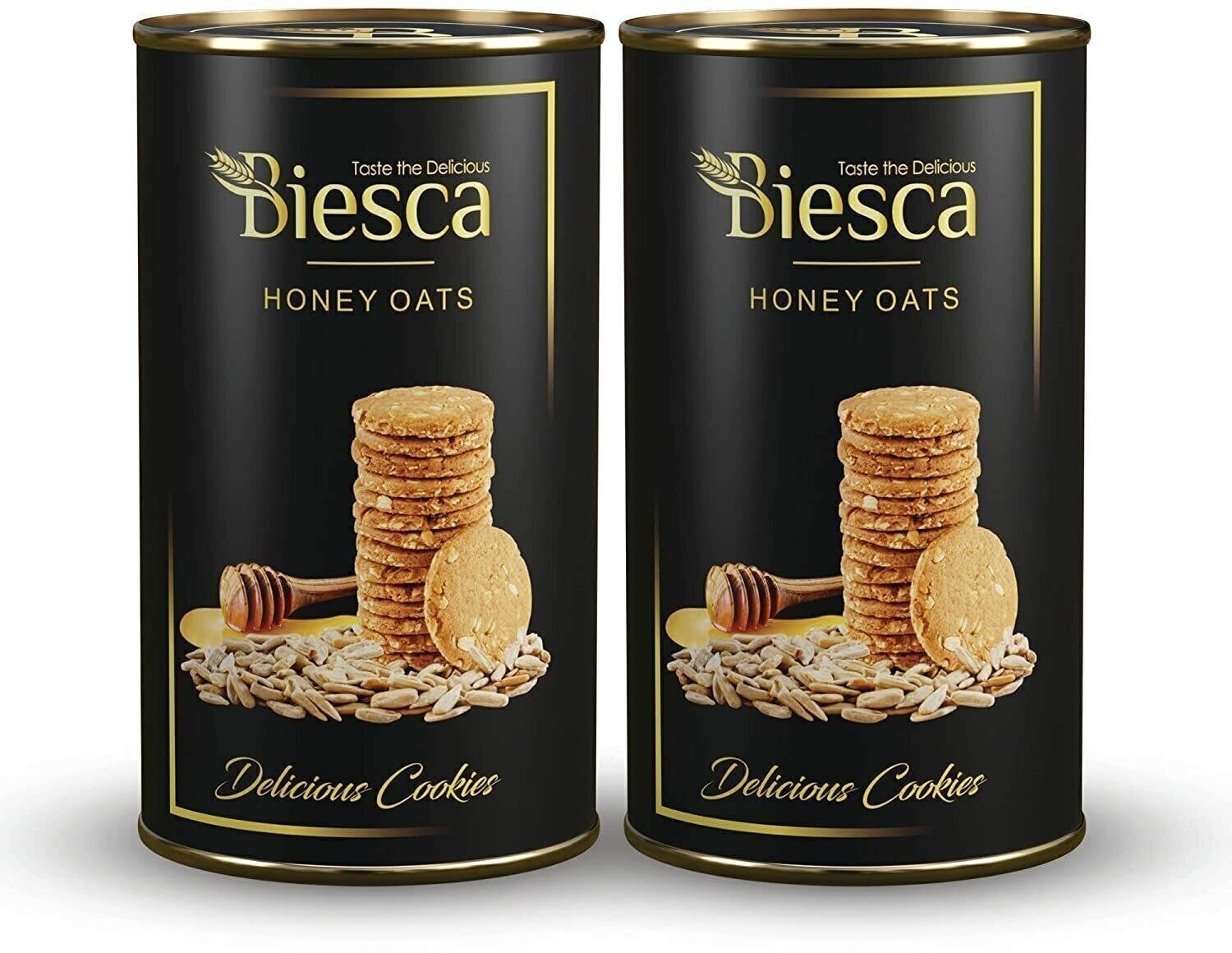 Biesca Natural Honey Oats Cookies, Handmade Biscuit with Whole Grain Cookies