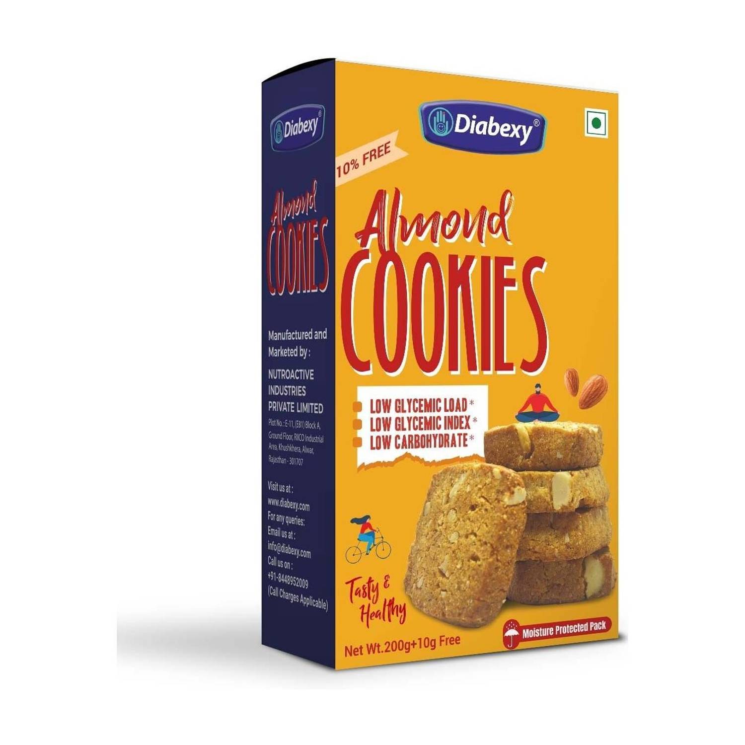 Diabexy Diabetic food product Almond Cookies Sugar Control for Diabetes - 200g Cookies