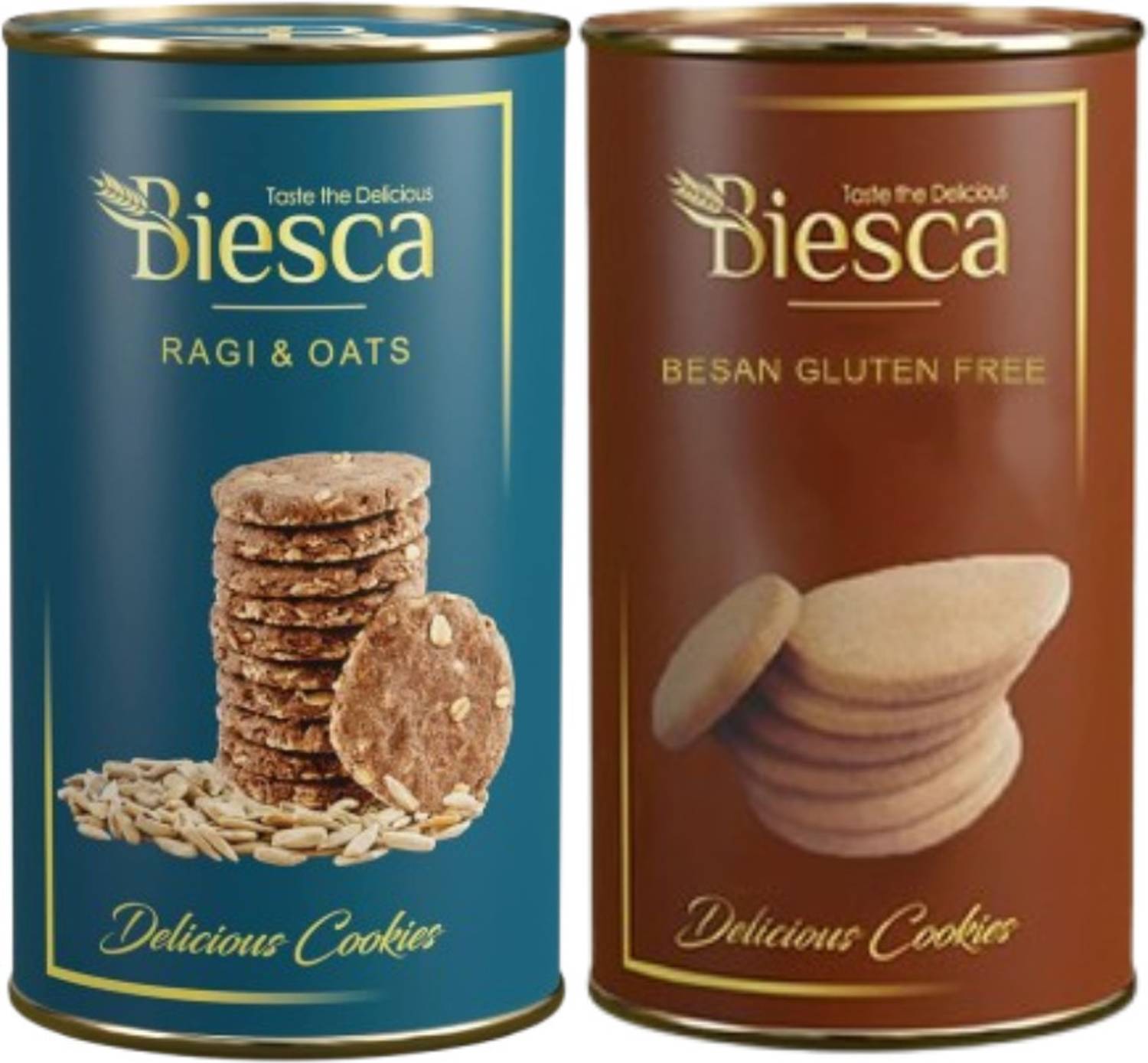 Biesca Premium Assorted Besan Cookies & Ragi & Oats Cookies with Organic Ragi Flour Cookies