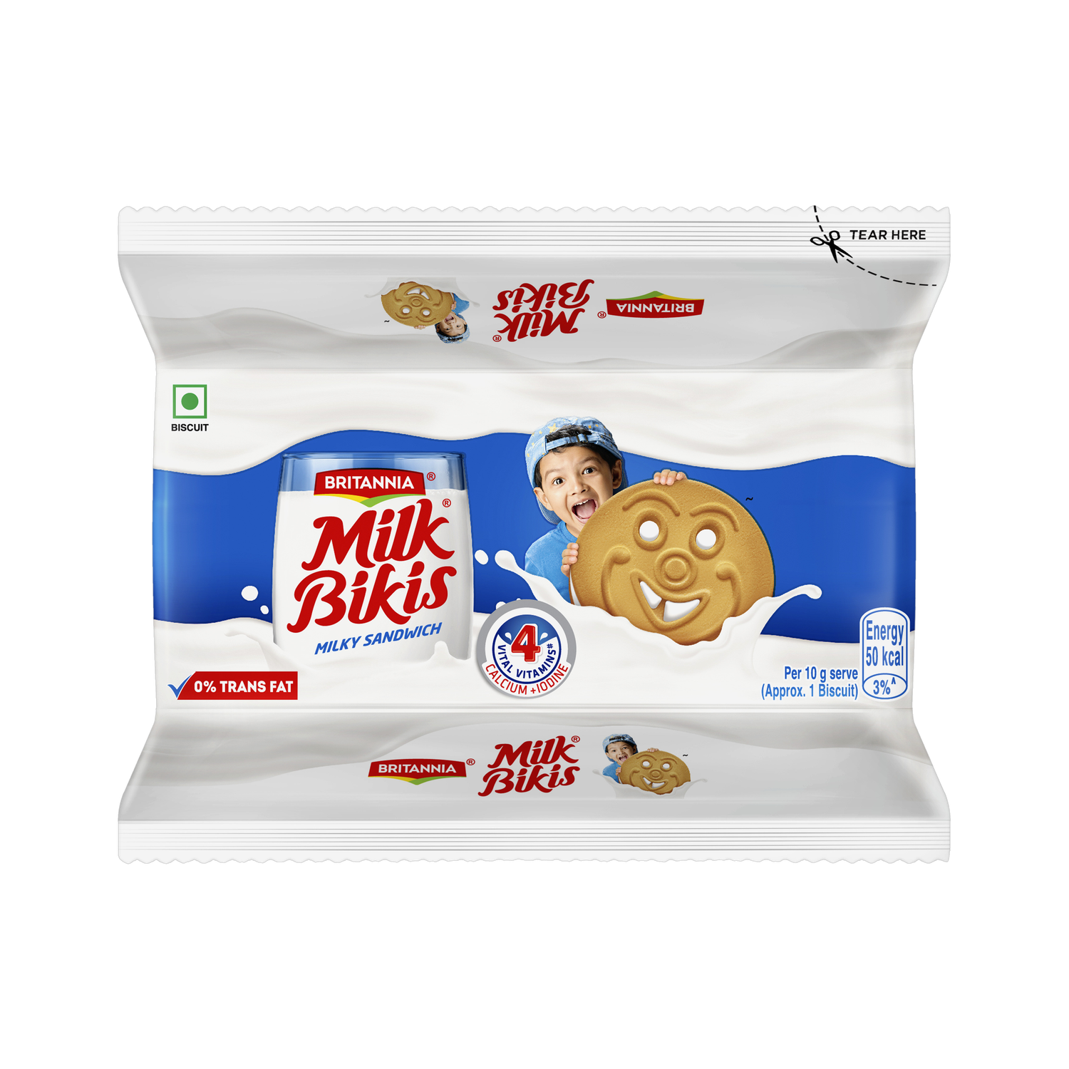 BRITANNIA Milk Bikis Biscuits Cream Sandwich Biscuit