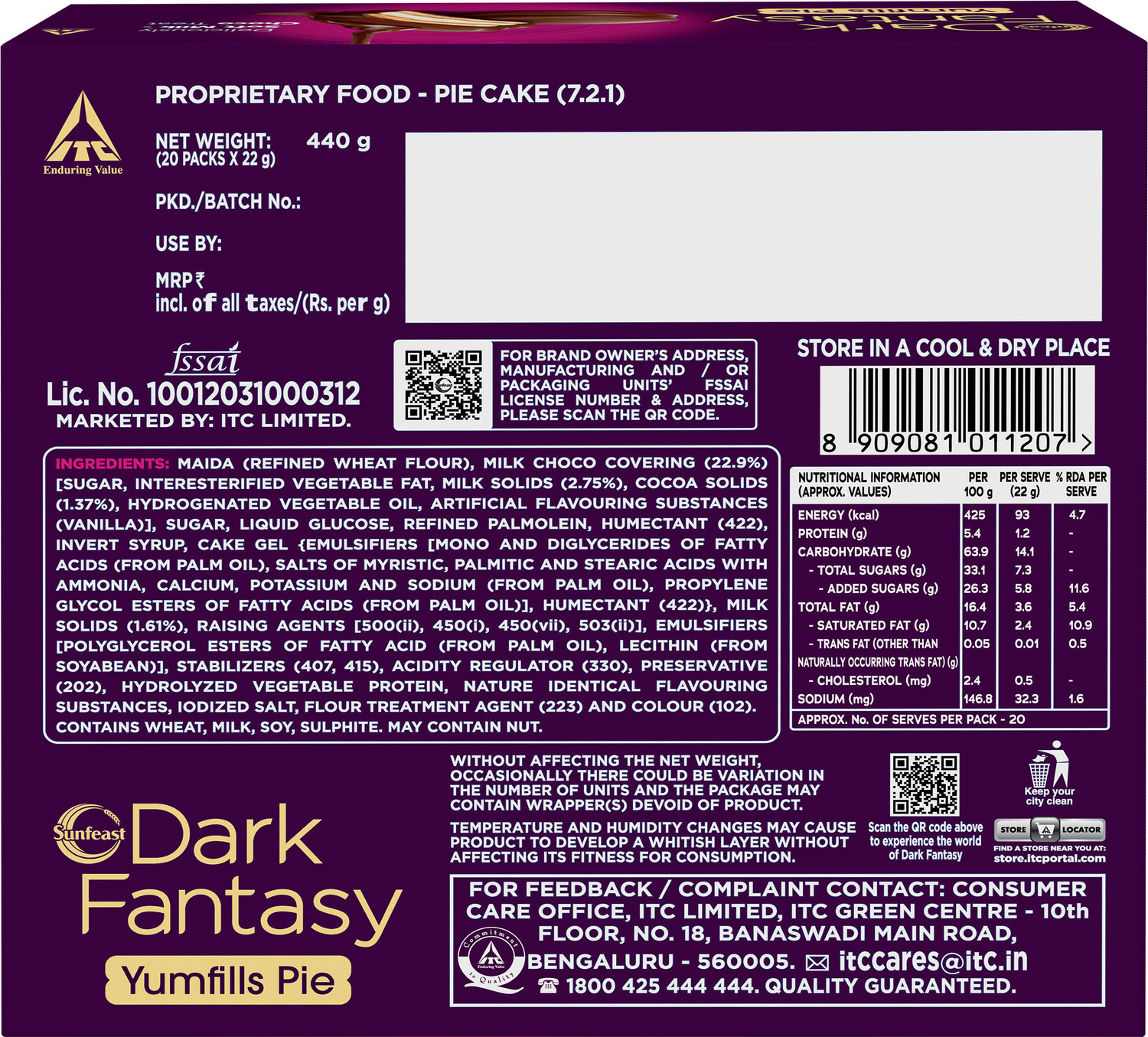 Image of Sunfeast Dark Fantasy Yumfills Pie Cookies