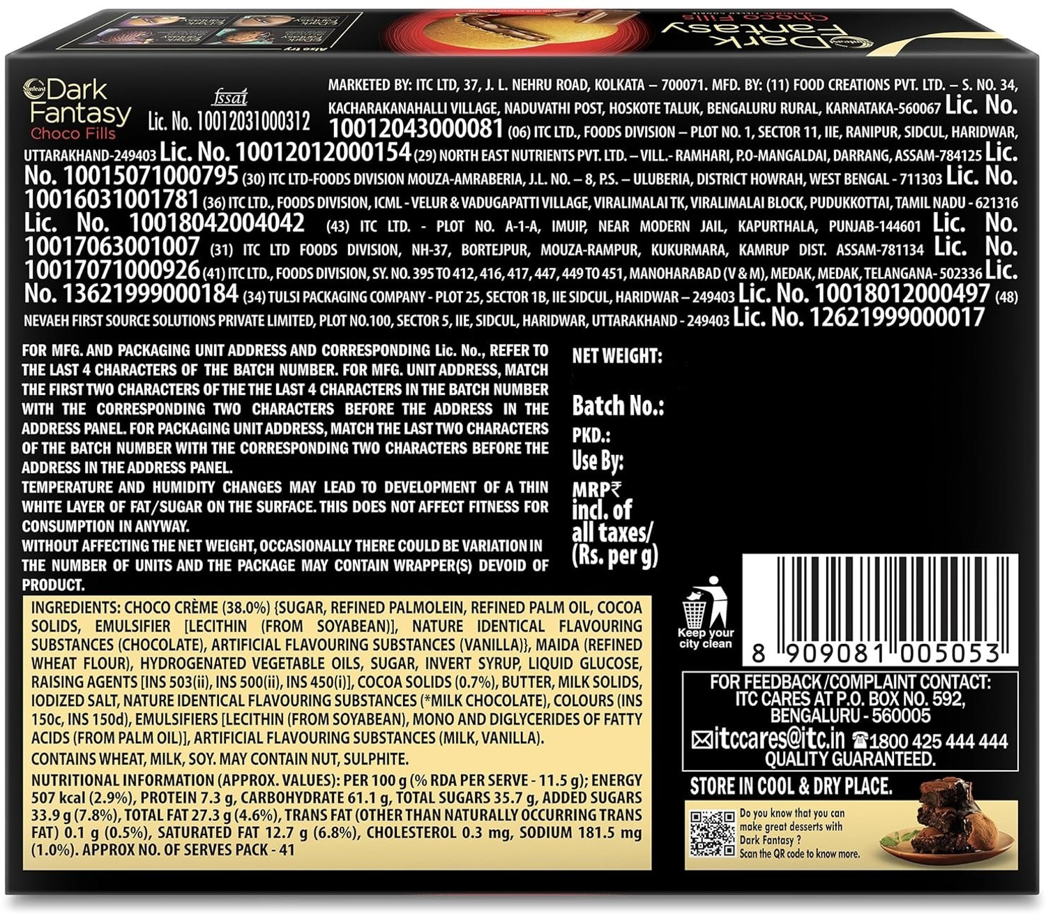 Image of Sunfeast Dark Fantasy CHOCOFILLS Original Filled Cookies with Choco Creme CHOCOLATY Cookies