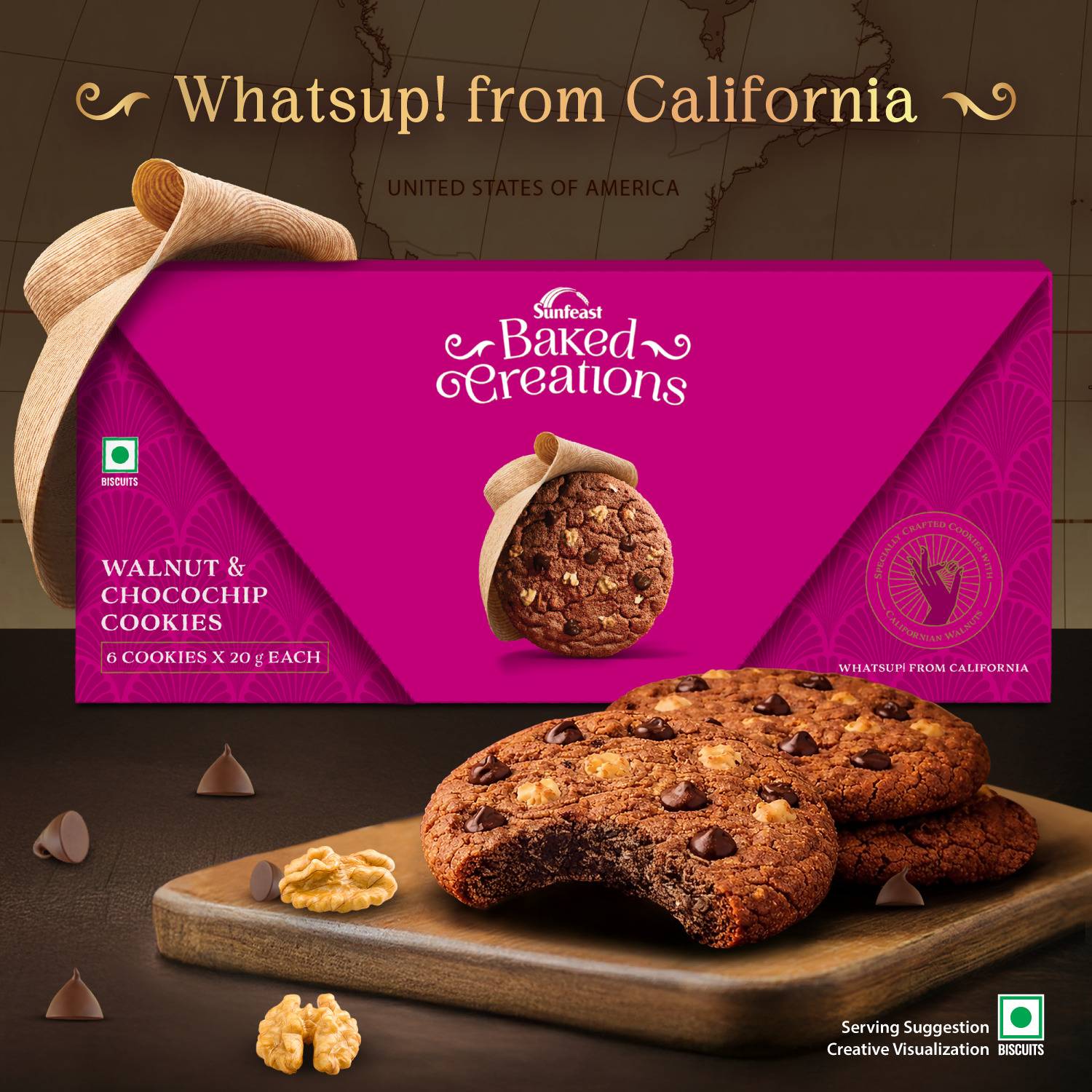 Sunfeast Baked Creations Walnut & Choco Chip Cookies Price in