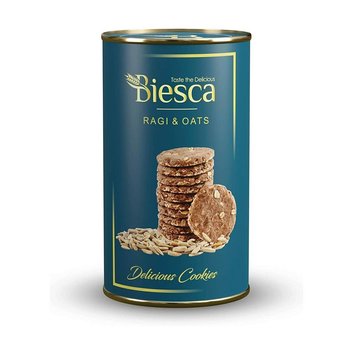 Biesca Ragi & Oats Cookies with Organic Ragi Flour, Jumbo Oats, Butter and Milk Cookies