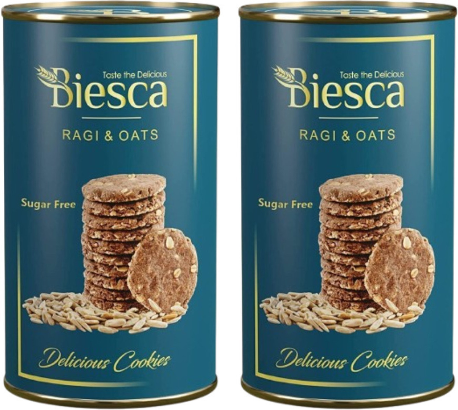 Image of Biesca Ragi & Oats Cookies Sugar Free Cookies with Organic Ragi Flour, Jumbo Oats Cookies