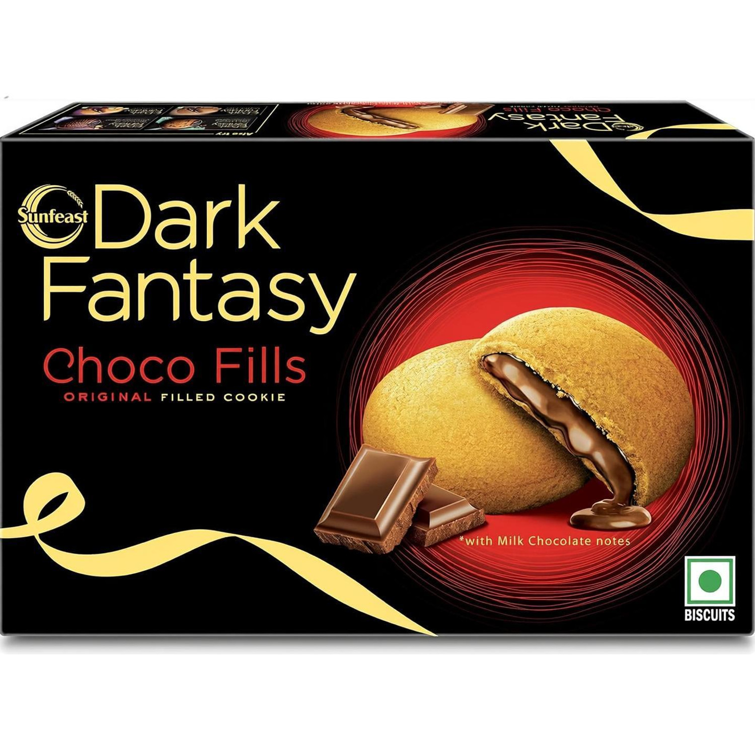 Image of Sunfeast Dark Fantasy CHOCOFILLS Original Filled Cookies with Choco Creme CHOCOLATY Cookies