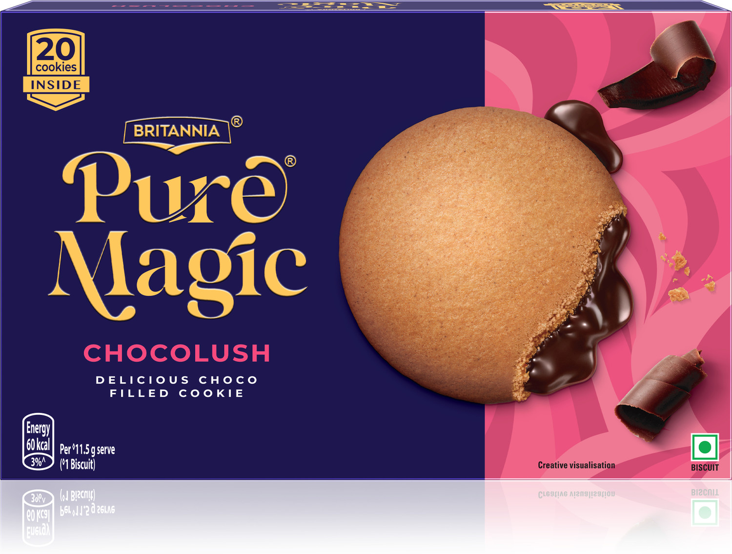 Image of BRITANNIA Pure Magic Chocolush Biscuits Cream Filled Biscuit