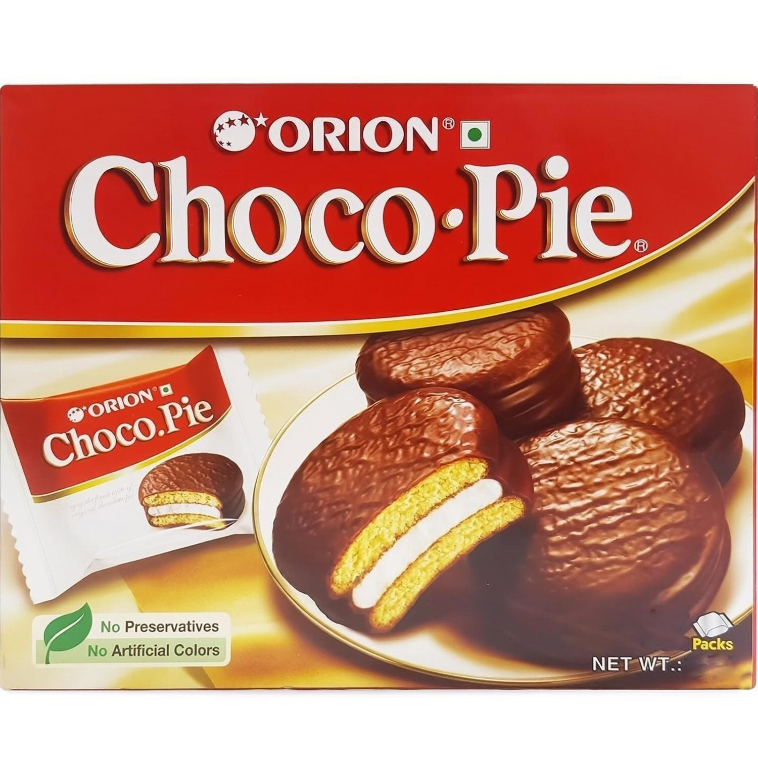 Image of ORION Choco Pie Chocolate Coated Soft Biscuit Cream Filled Cookies