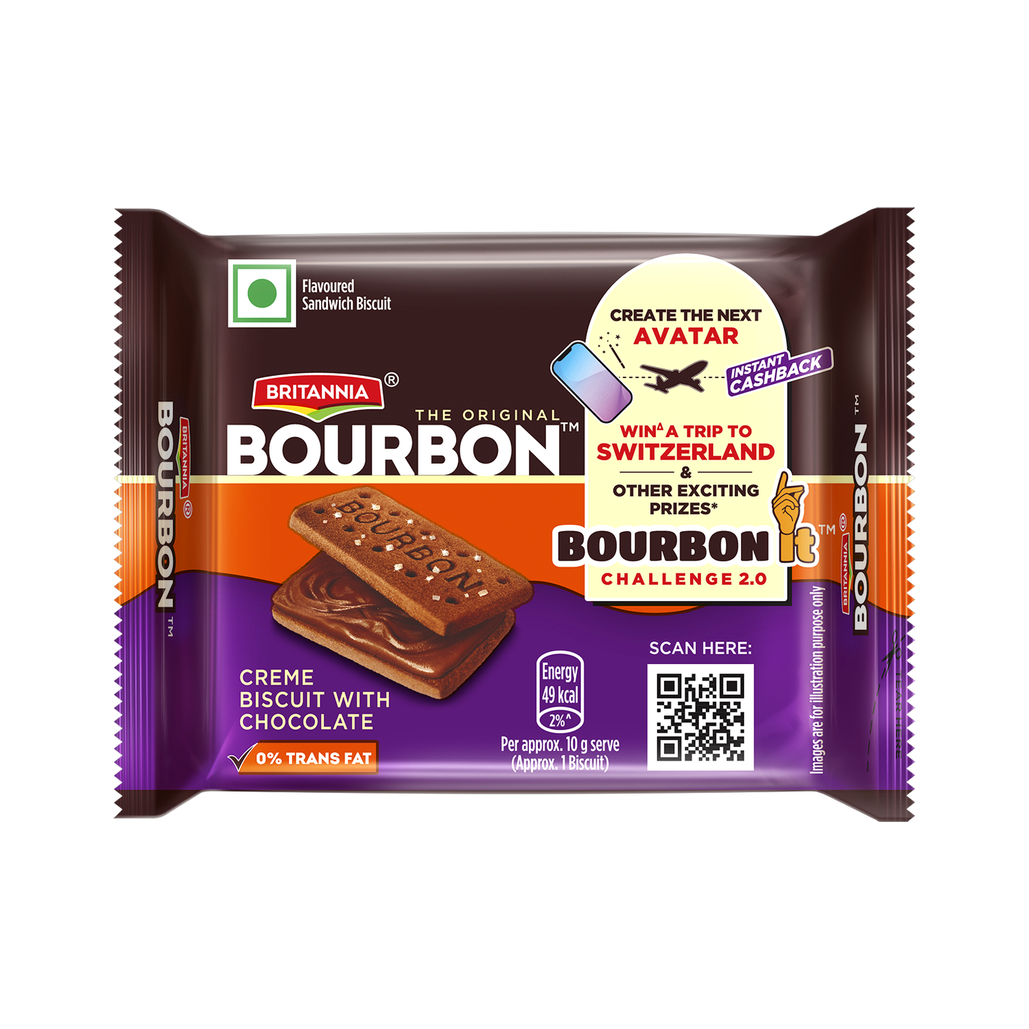 BRITANNIA Bourbon Chocolate Biscuits Cream Sandwich Biscuit