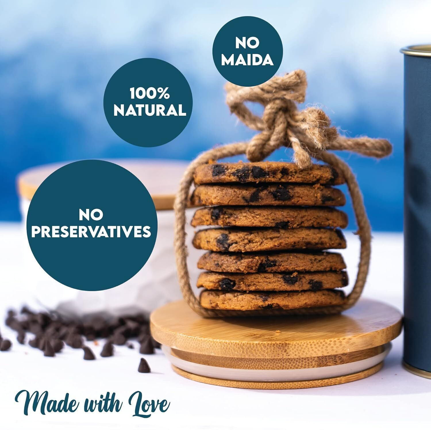 Image of Biesca Ragi & Oats Cookies Sugar Free Cookies with Organic Ragi Flour, Jumbo Oats Cookies