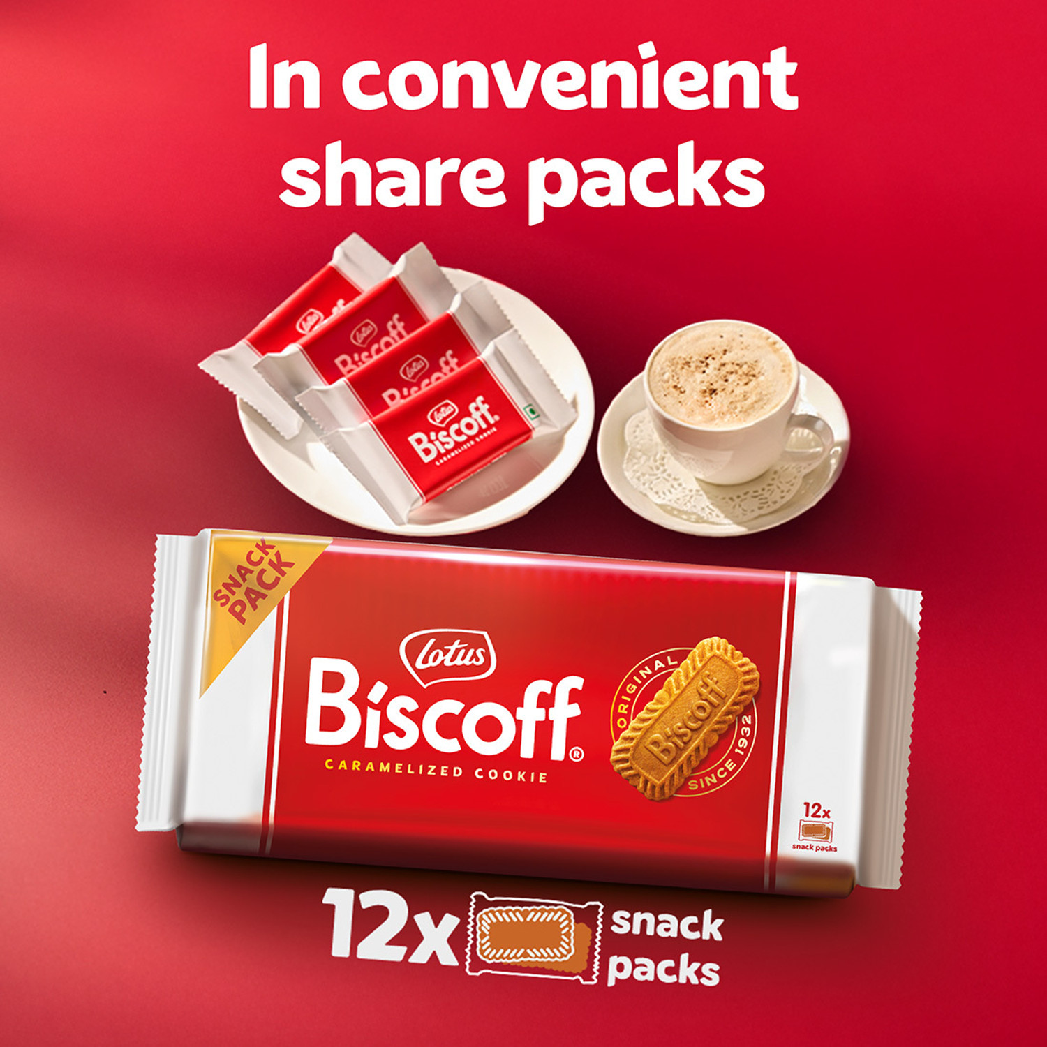 Image of Lotus Biscoff Original Caramelized Cookie Snack Pack Cookies
