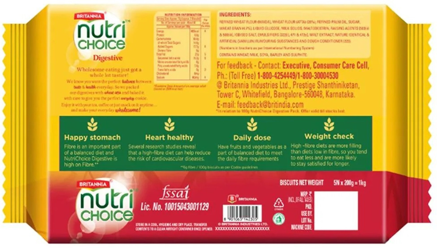 Image of BRITANNIA NutriChoice Hi-Fibre Digestive Cookies