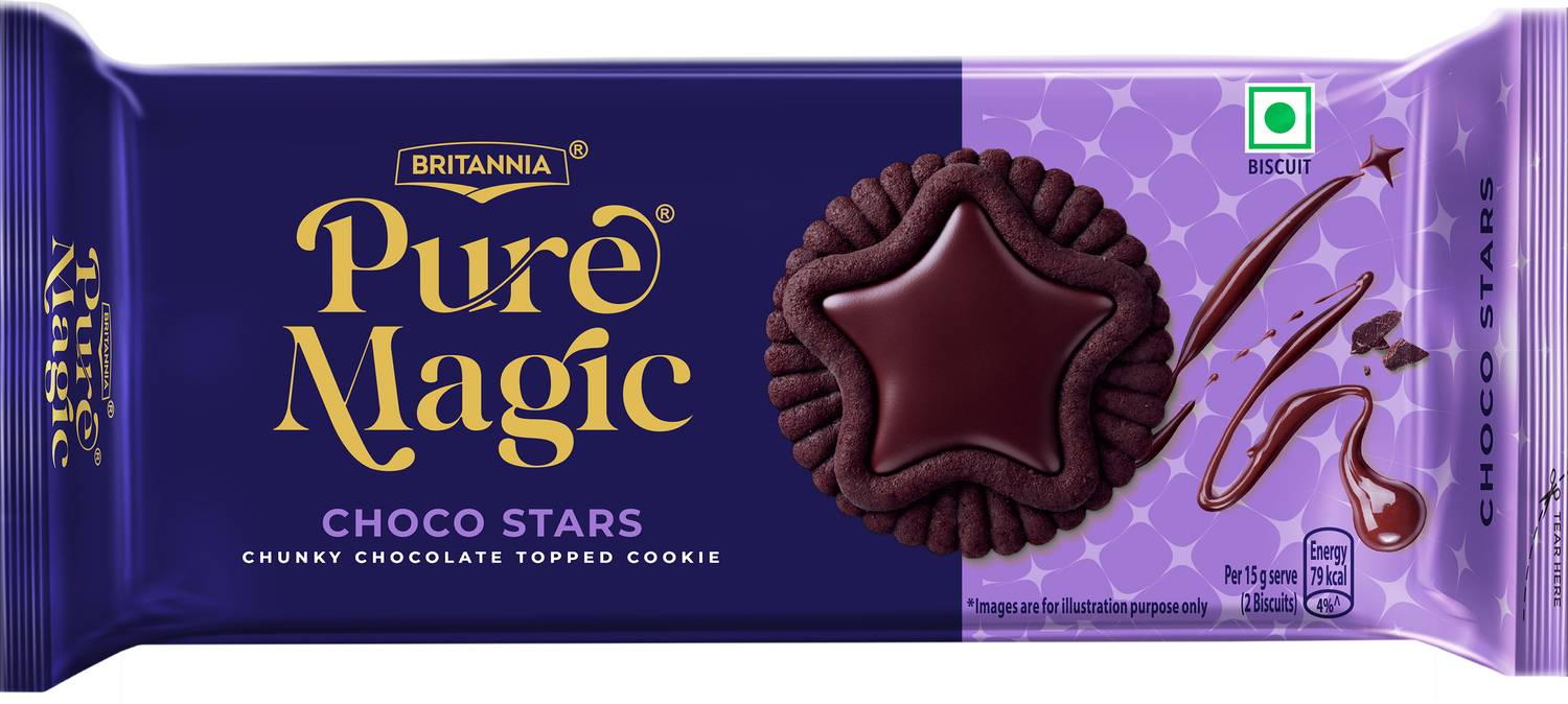 BRITANNIA Pure Magic Choco Stars Chunky Chocolate Cookies