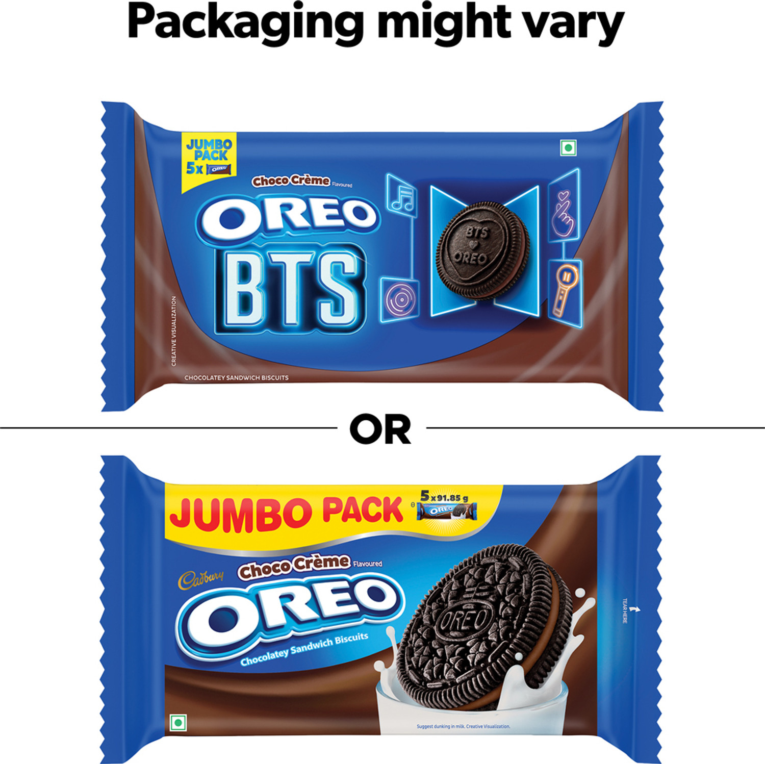 Image of Cadbury Oreo Chocolate Flavour Cream Sandwich Biscuit