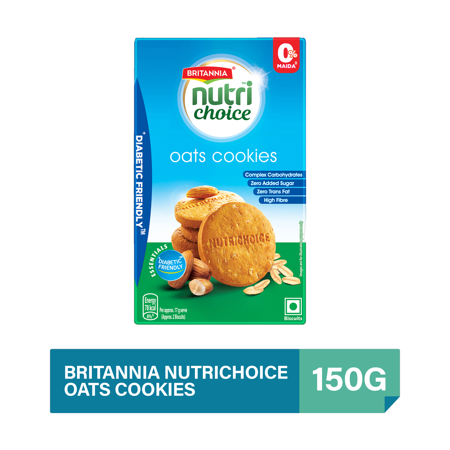BRITANNIA Nutrichoice Oats Diabetic Friendly Cookies