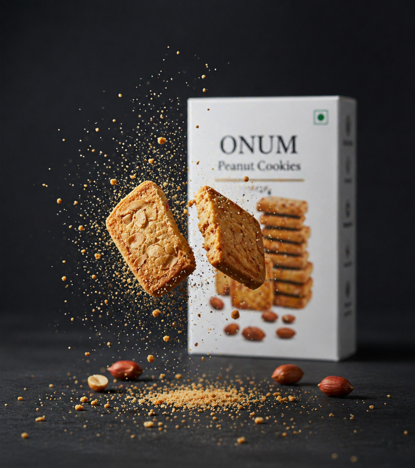 Image of onum Peanut Butter Cookies - Crunchy Bakery Style | Rich & Nutty Taste | No Trans Fat Bakery Biscuit