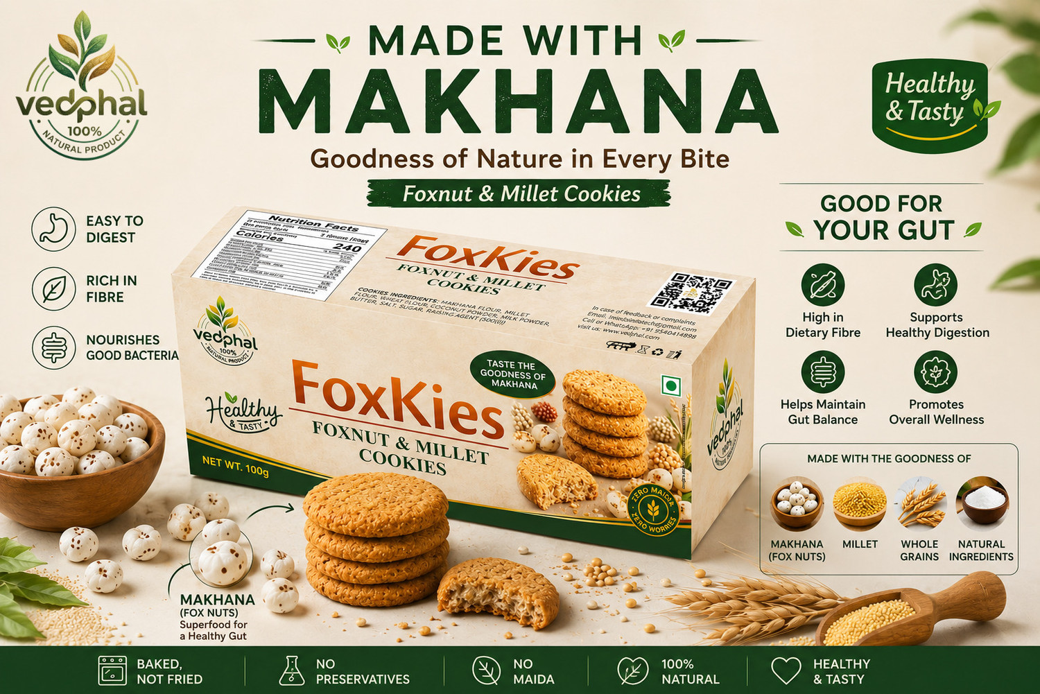 Image of Vedphal Foxkies Classic Bakery Biscuit