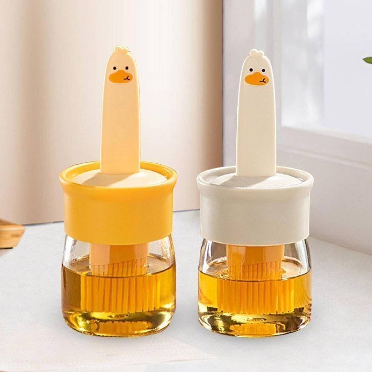 ADMONITION Silicone Basting Brush Oil Bottle Silicone, Plastic Round Pastry Brush