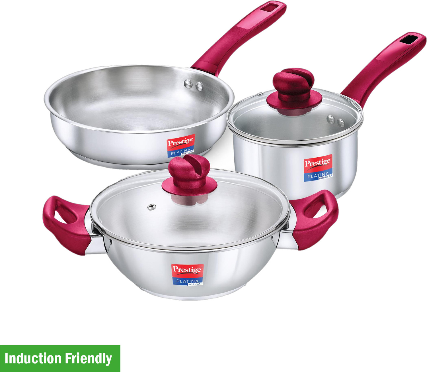 Image of Prestige Platina Popular Induction Bottom Cookware Set