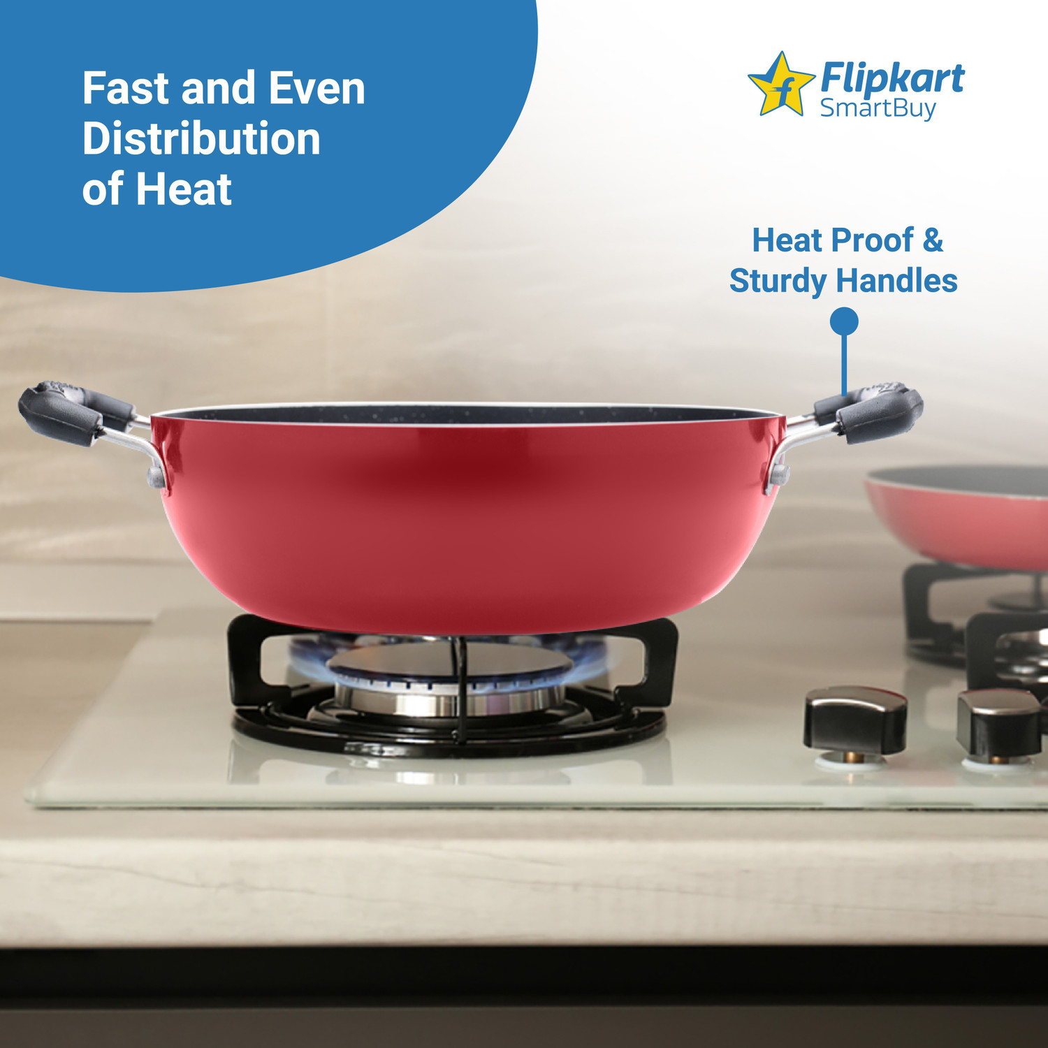 Image of Flipkart SmartBuy Non-stick PFOA Free Non-Stick Coated Cookware Set (Aluminium, 3 - Piece)