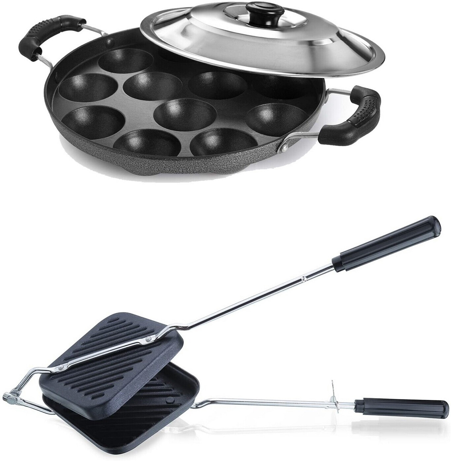 Image of Masox Store Aluminium Grill Non Stick Toast Sandwich Maker, Litti Maker | Appam Stand S0 0 W Pop Up Toaster