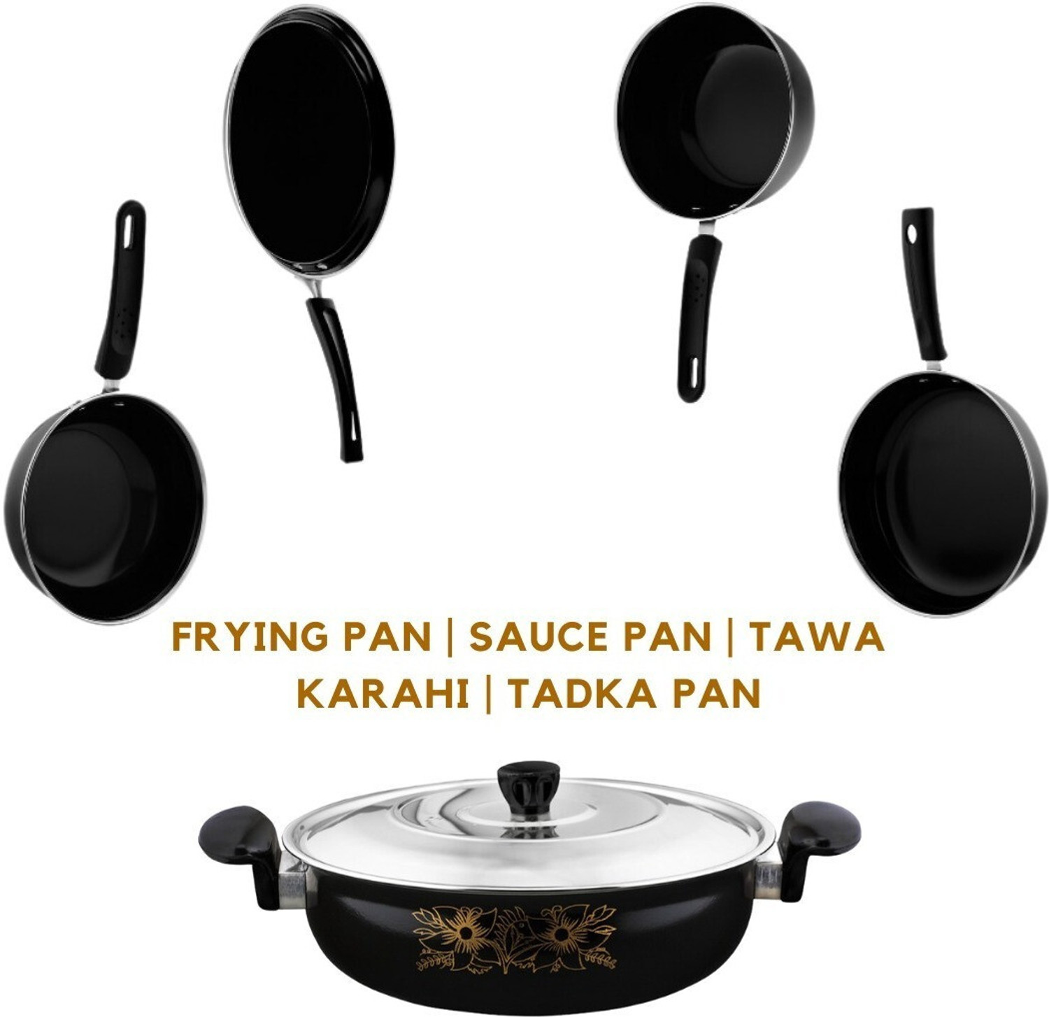 Image of cookpro Best Kitchen Cookware Gift Induction Bottom Non-Stick Coated Cookware Set