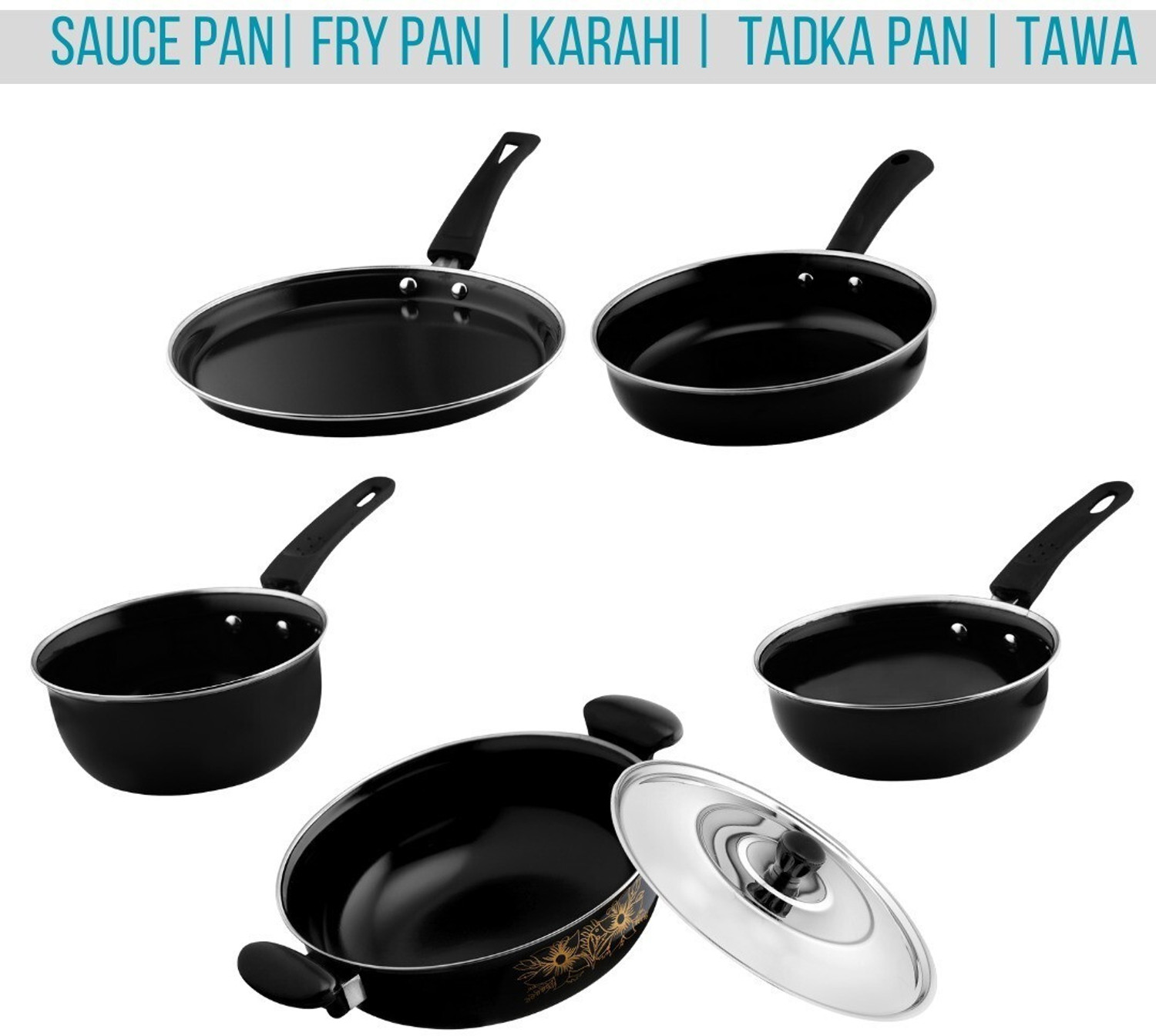 Image of cookpro Best Kitchen Cookware Gift Induction Bottom Non-Stick Coated Cookware Set