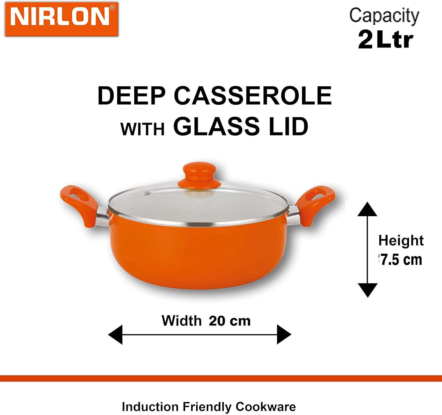 Image of NIRLON Aluminium Casserole and Tawa with Stylish Handle Induction Bottom Non-Stick Coated Cookware Set