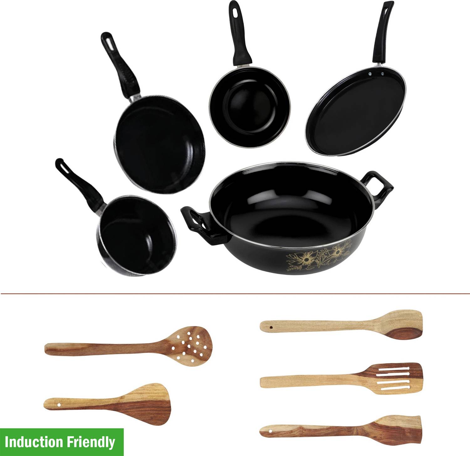 MY STORE Dura Full Size Induction Bottom Non-Stick Coated Cookware Set