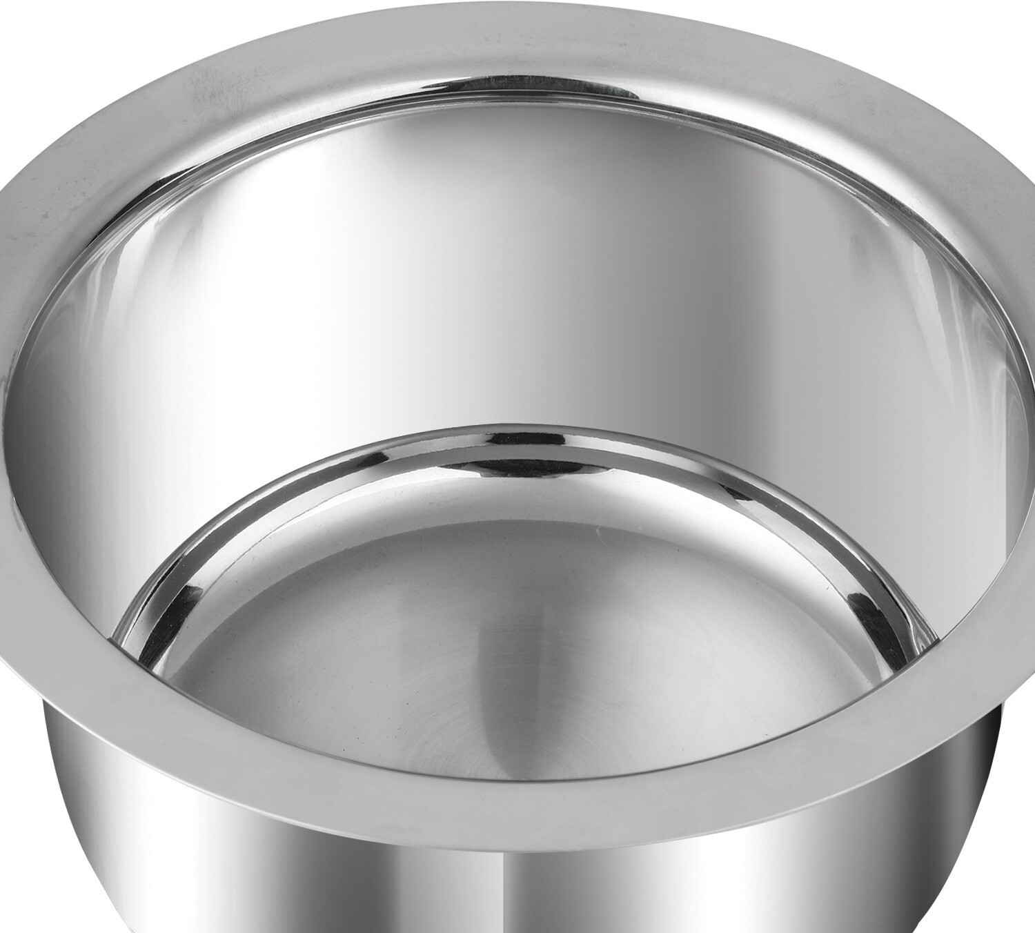 Image of VINOD Stainless Steel Set Of 3 Capsule Bottom Tapeli,Patila,Cooking Bowl,Cookware Set Tope /Bhagona /Patila with Lid 1.4 l,, 1.8 l, 2.2 L capacity 11 cm, 12 cm, 13 cm diameter